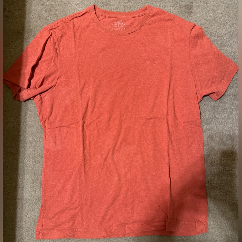 J.Crew Broken In Cotton Tee Coral Large Crewneck